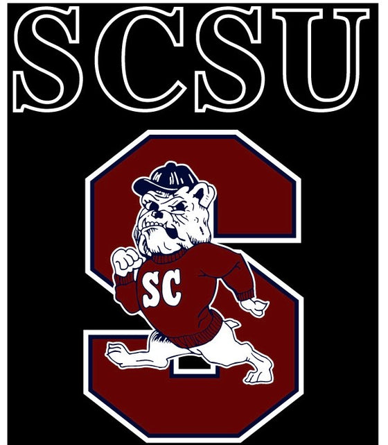 SCSU Black & Garnet Bulldog T-Shirt with Lettering & Athletics Logo